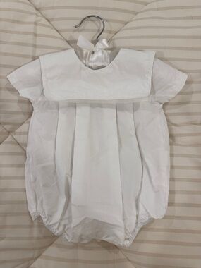 Edgehill Collection White Baby Sailor One-Piece